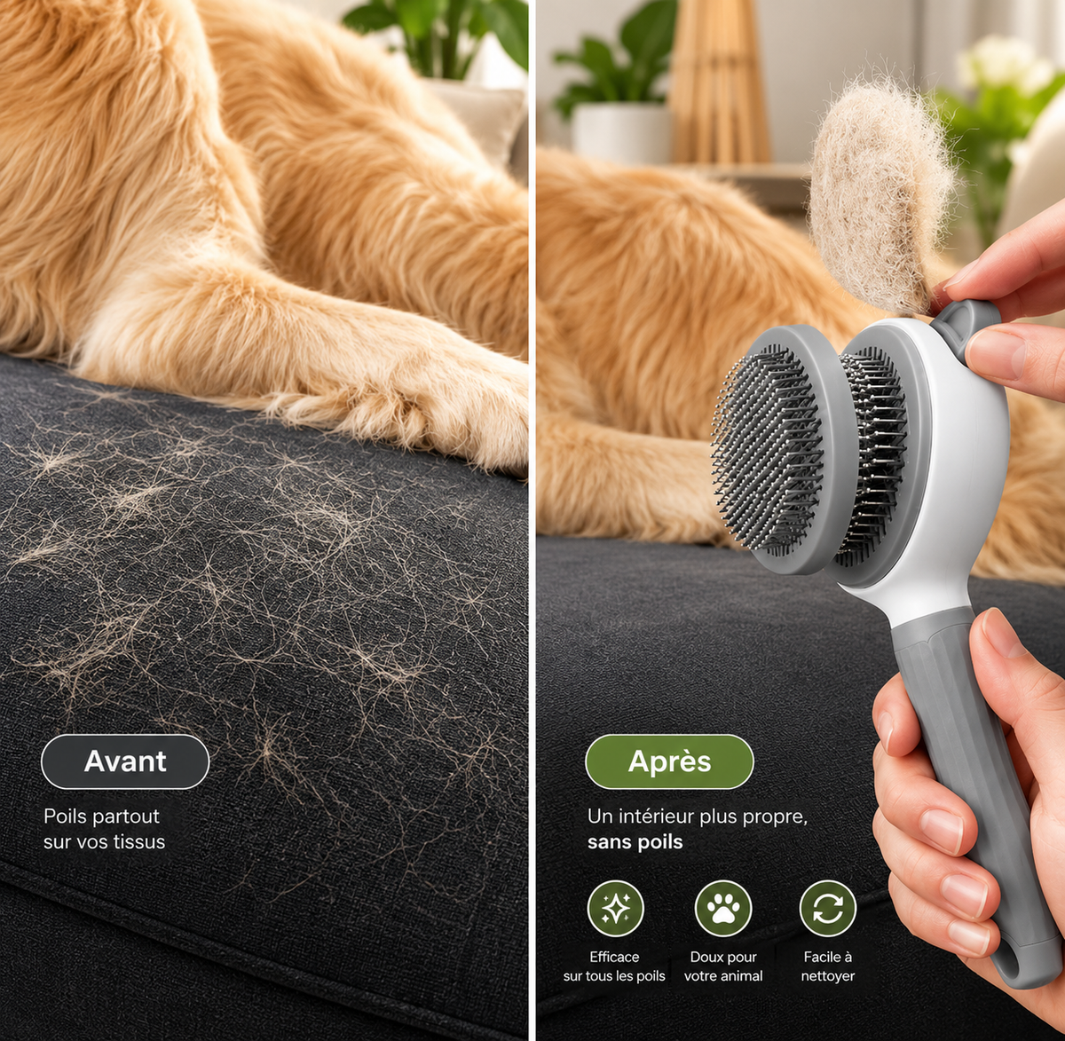 Brosse Auto-Nettoyante Poils